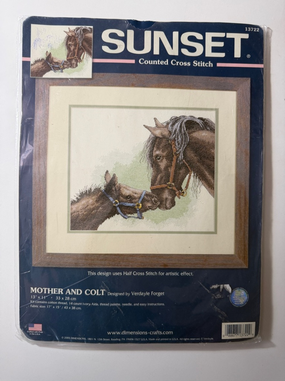 Sunset Counted Cross Stitch "Mother and Colt" - Dimensions 2005